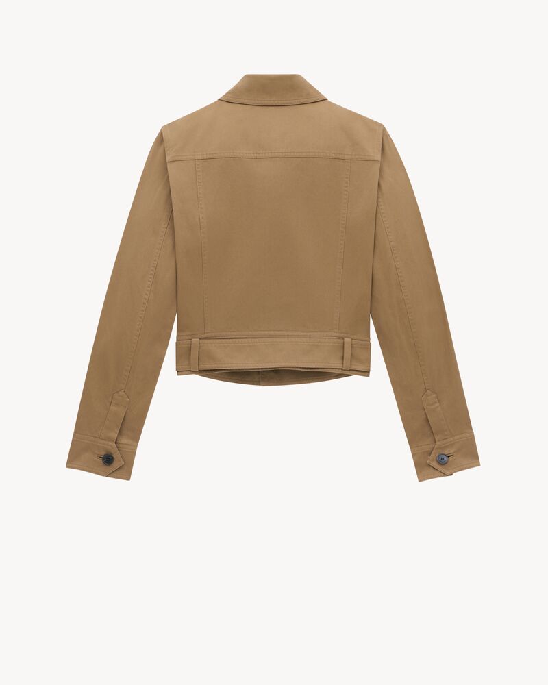 cropped jacket in cotton serge