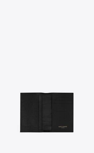 cassandre credit card wallet in crocodile-embossed leather