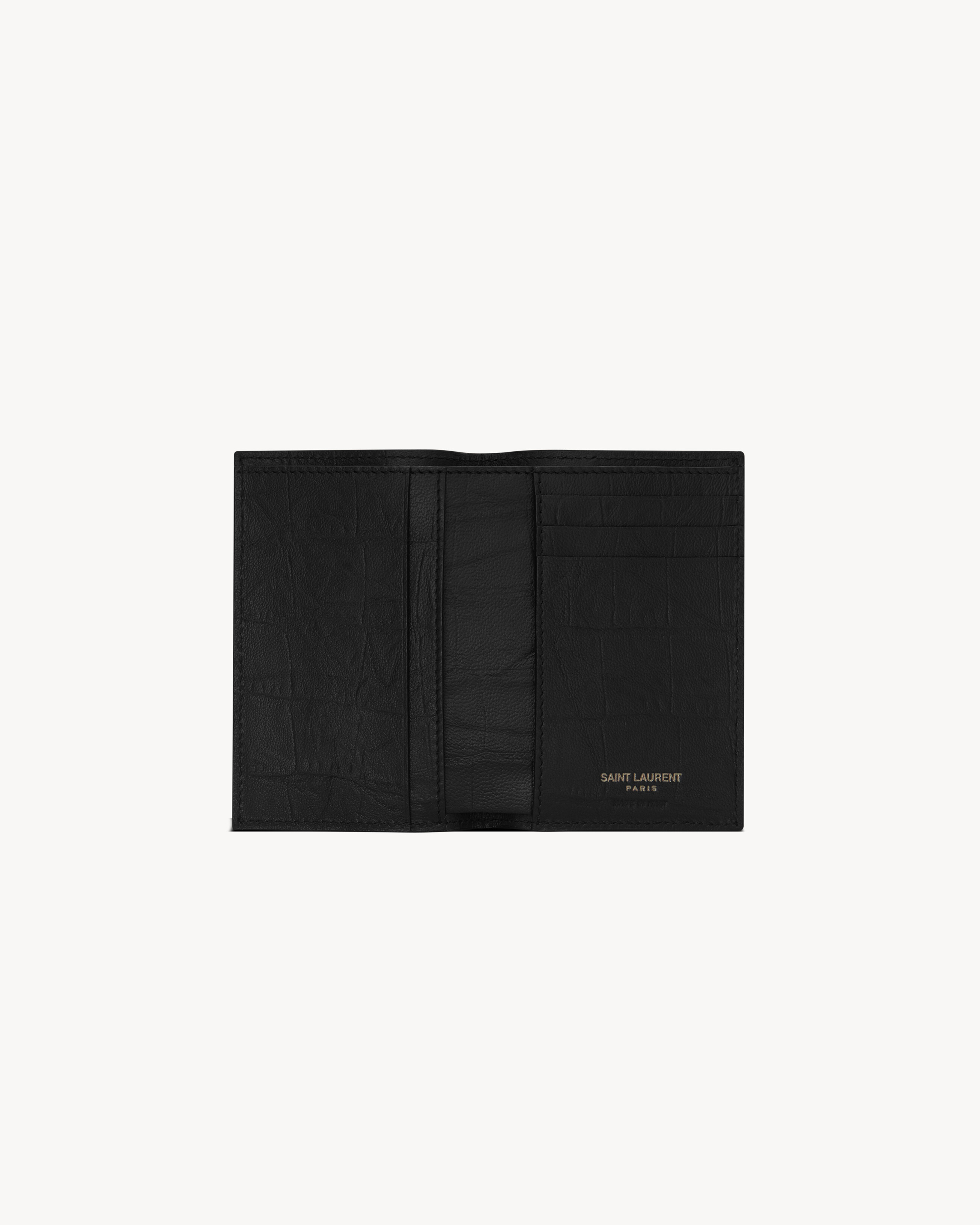 CASSANDRE credit card wallet in CROCODILE-EMBOSSED leather