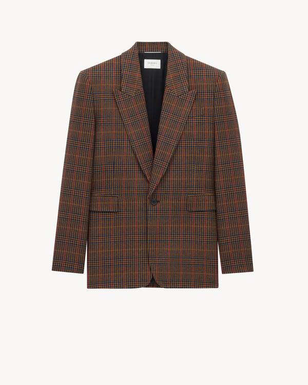 【関税&送料込】Saint Laurent Long Coat In Prince Of Wales W long coat in prince of wales wool | Saint Laurent | YSL US