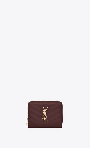 Monogram compact zip around wallet in grain de poudre embossed 