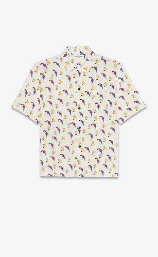 shark-collar shirt in "coup de pinceau" print