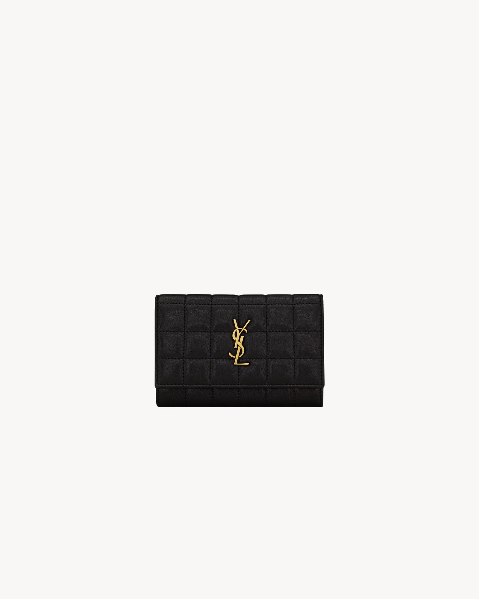 SAINTLAURENTマトラッセ スモールエンベロープウォレット BLACK 新品】SAINT LAURENT モノグラム スモール エンベロープ