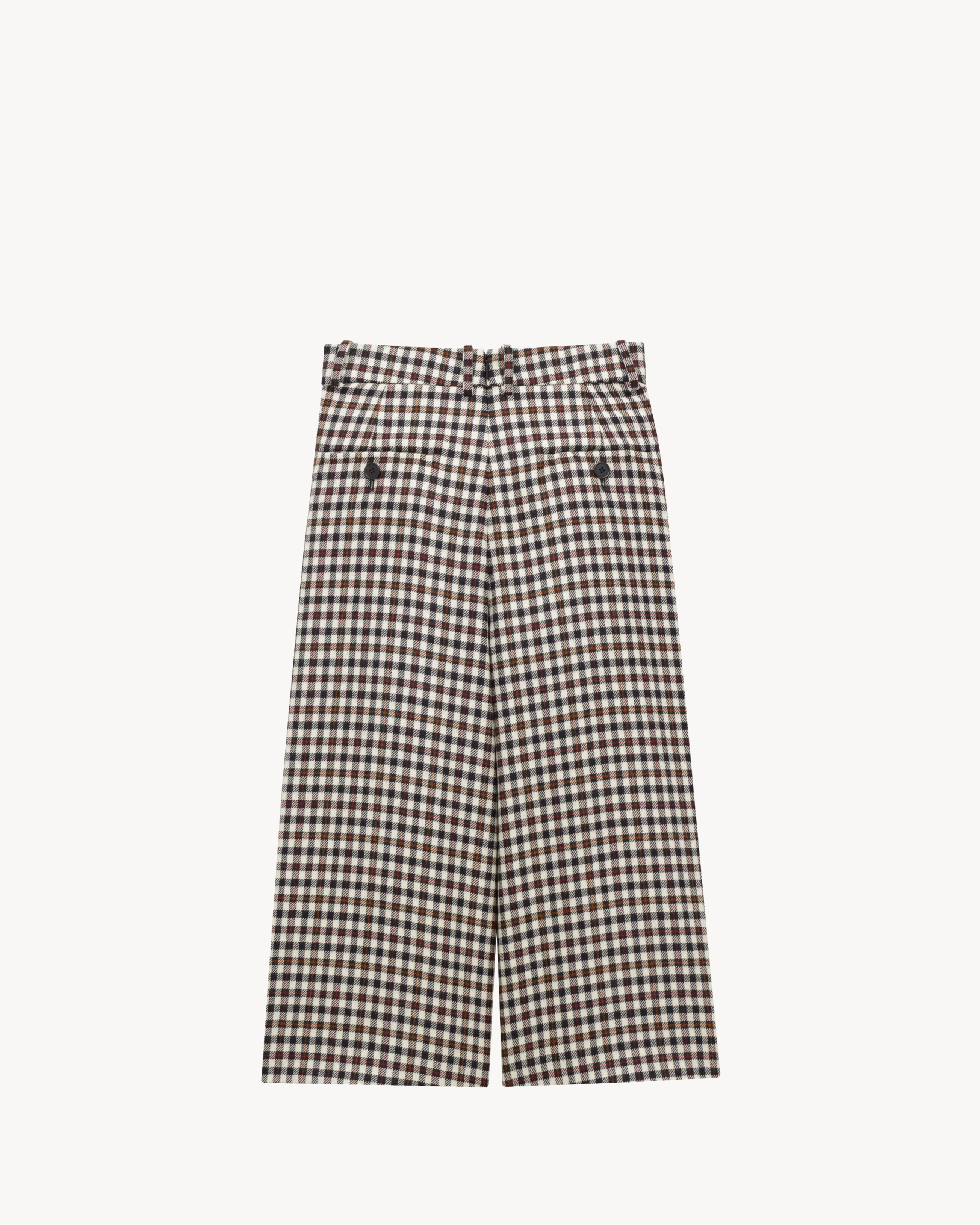 Jupe-culotte à carreaux en laine