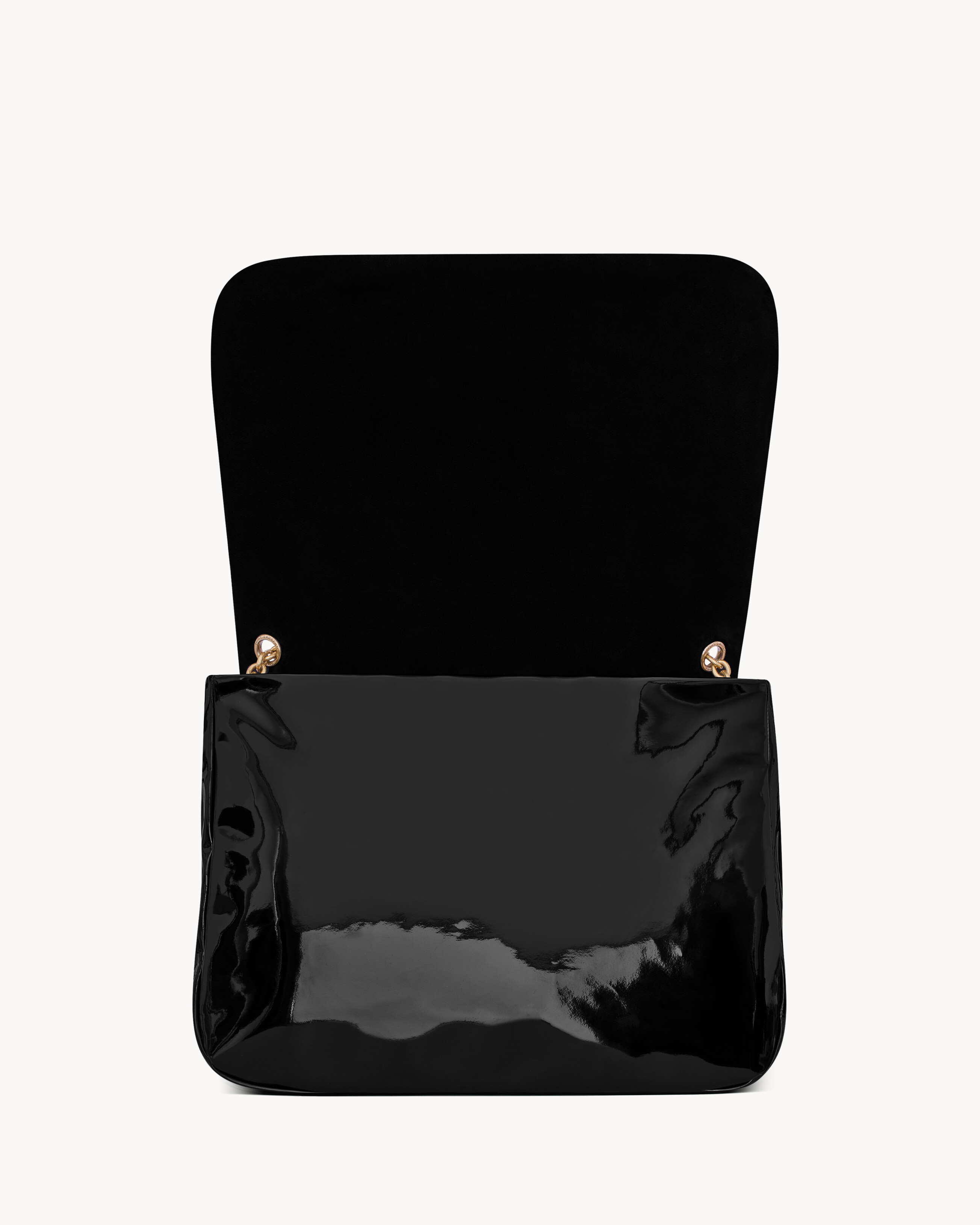 LARGE JAMIE 4.3 in patent effect fabric