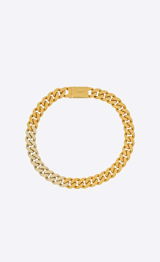 Men's Solid Valentino Chain Necklace 14K Two-Tone Gold 22
