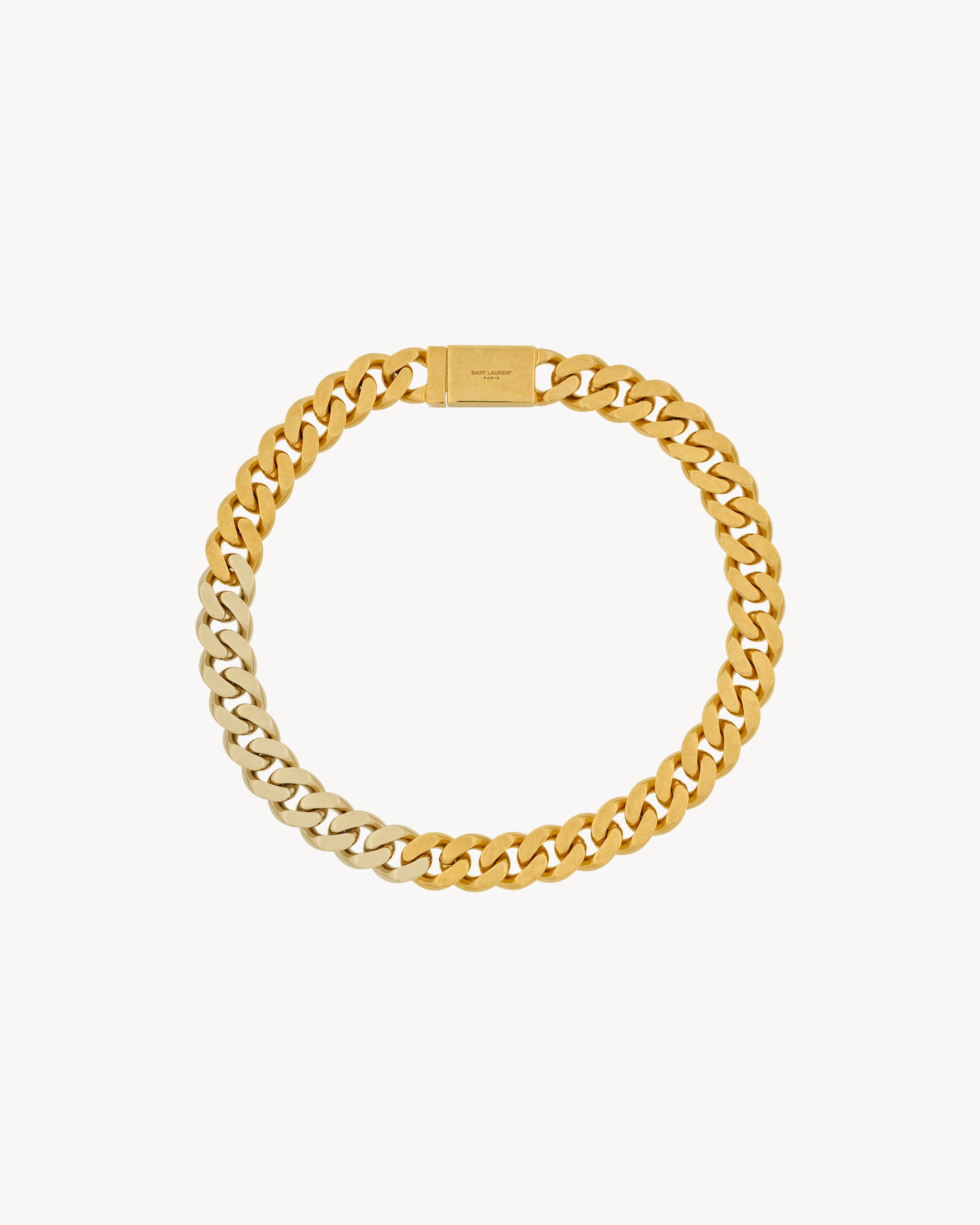 two-tone chain necklace in metal in Gold Saint Laurent YSL EN-US
