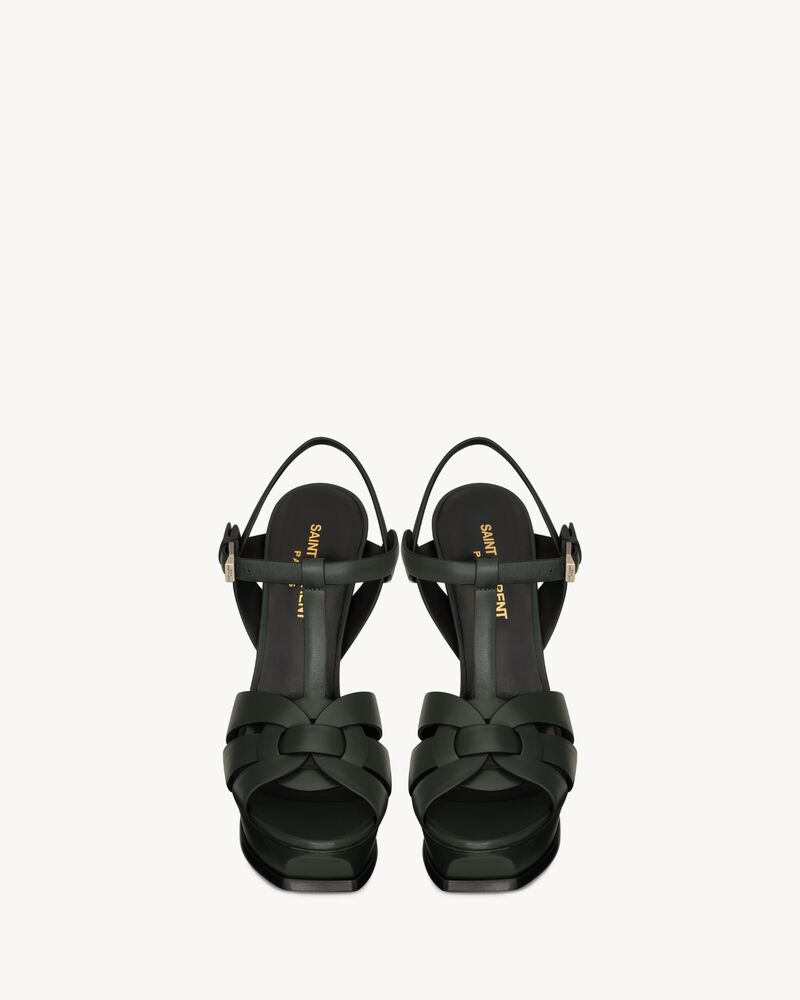 【24SS NEW】SAINT LAURENT / TRIBUTE プラットフォームサンダル Saint Laurent Tribute Platform Sandals in Patent Leather