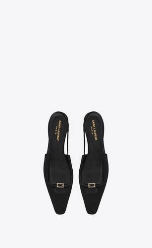 blade slingback flats in ottoman fabric and patent leather