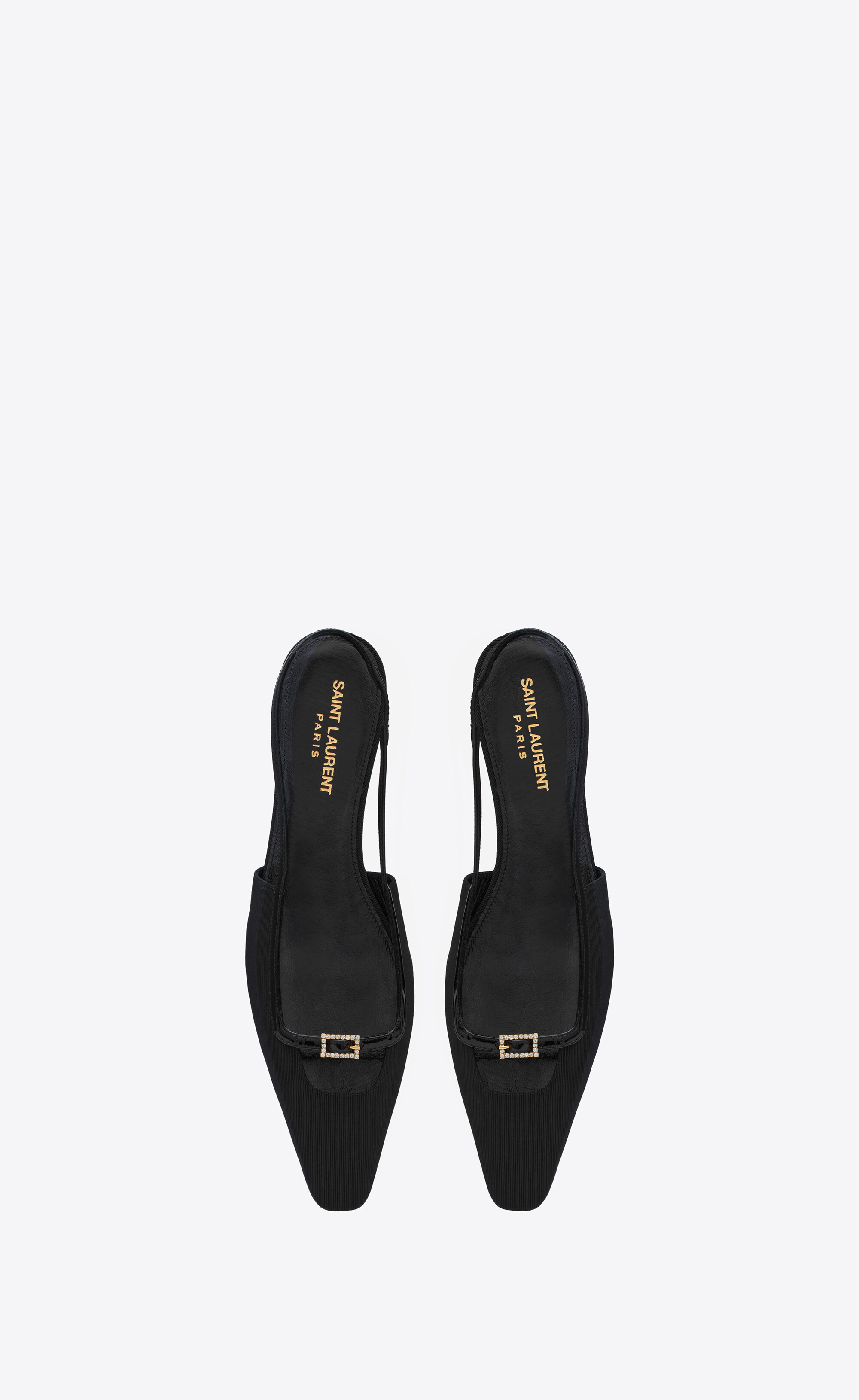 Blade slingback flats in ottoman fabric and patent leather | Saint ...