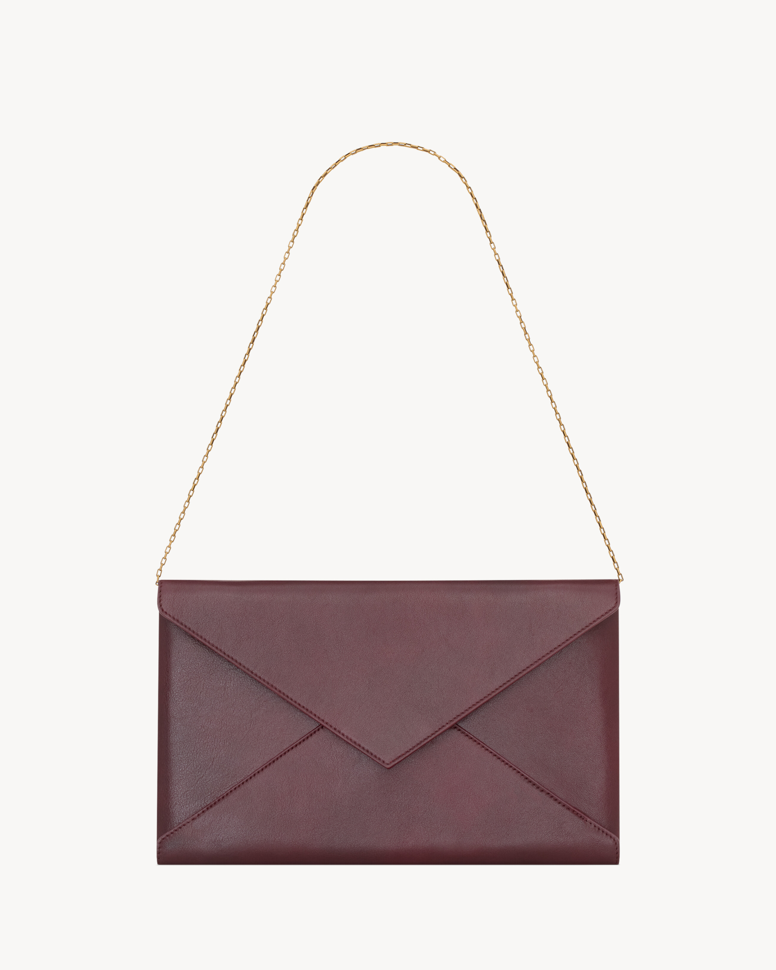 LETTER large pouch on chain in leather