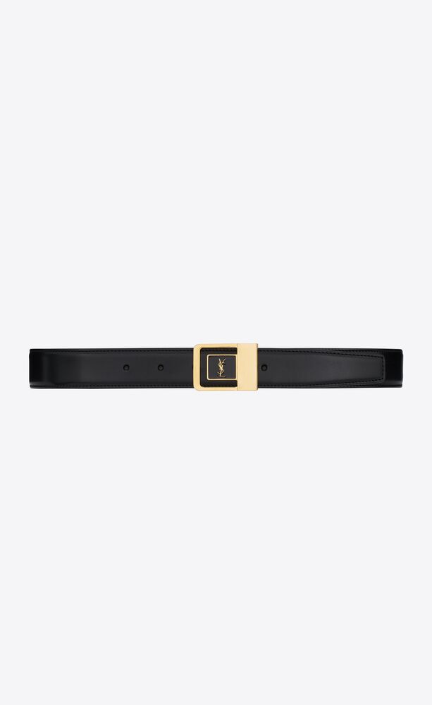la 66 buckle belt in lacquered leather