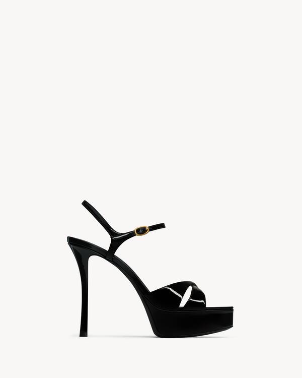 【Saint Laurent】レザーデビープラットフォームサンダル 110 デビー プラットフォームサンダル（スムースレザー） | Saint