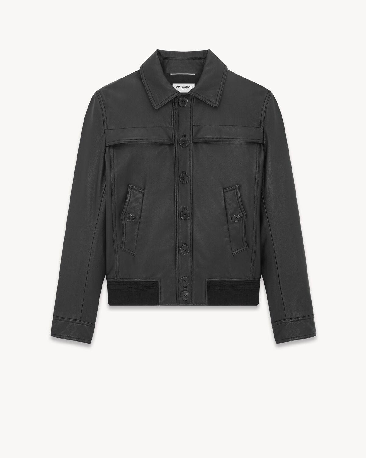 Veste cuir saint laurent sale