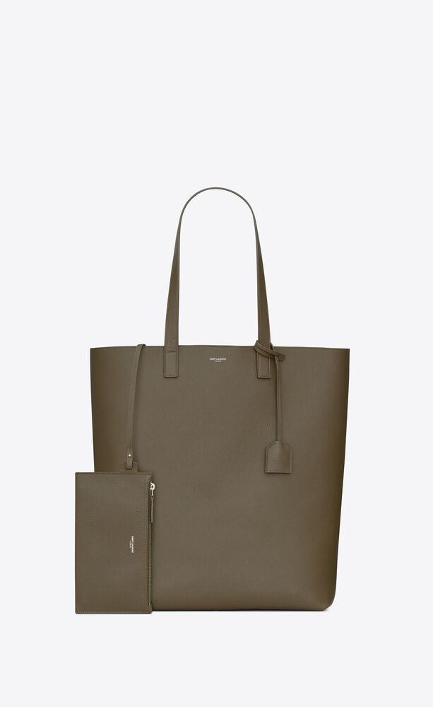 SAINT LAURENT Calfskin Suede North South Reversible Shopping Tote