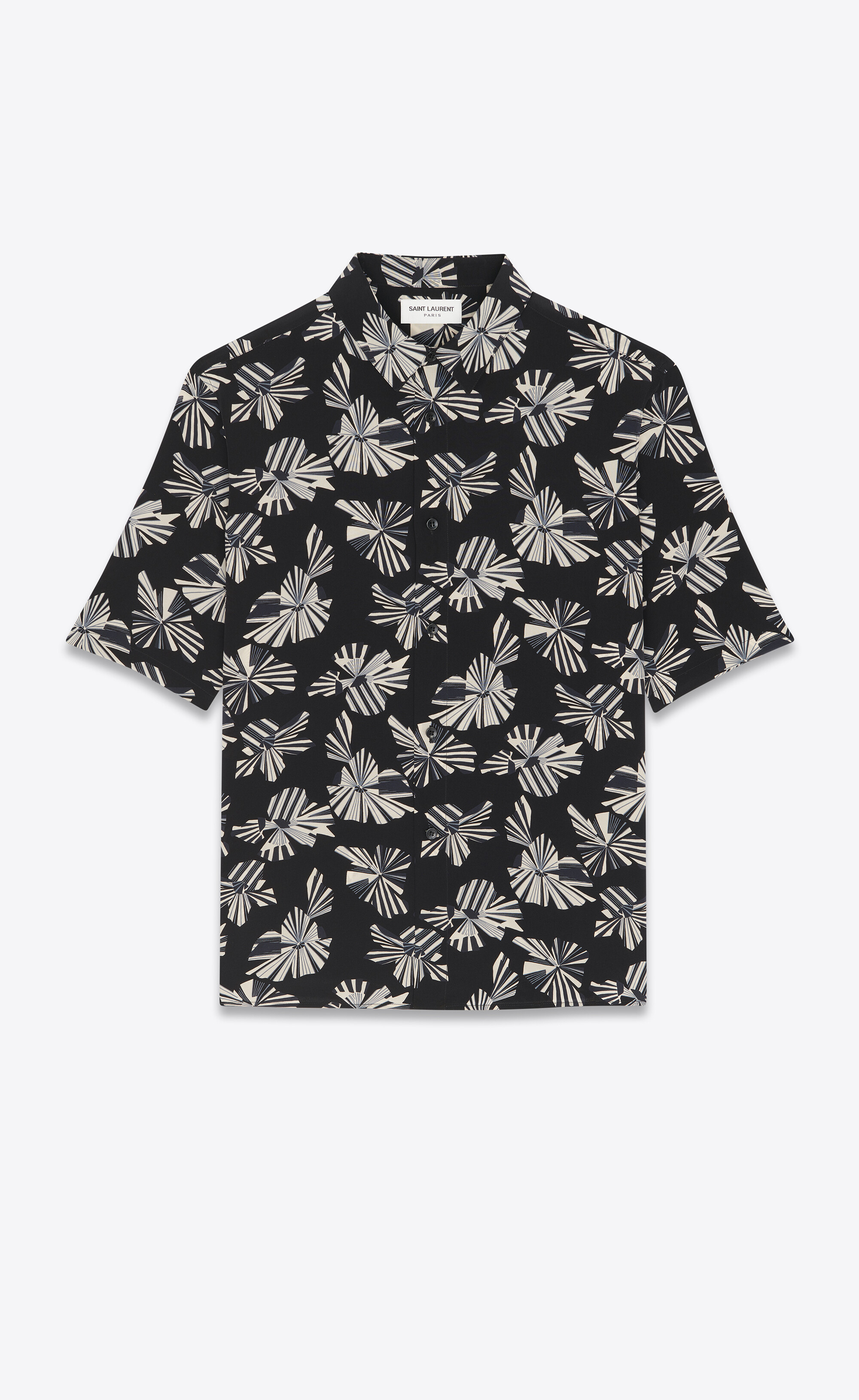 Shirt in origami print silk | Saint Laurent | YSL.com