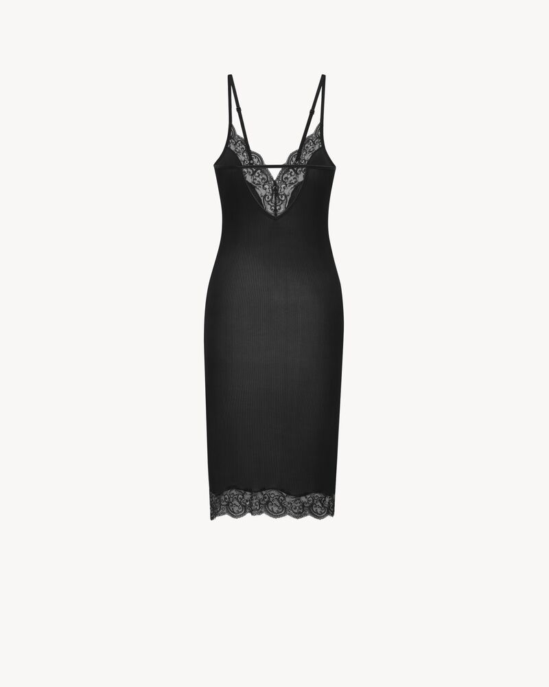 laced slip dress in silk jersey