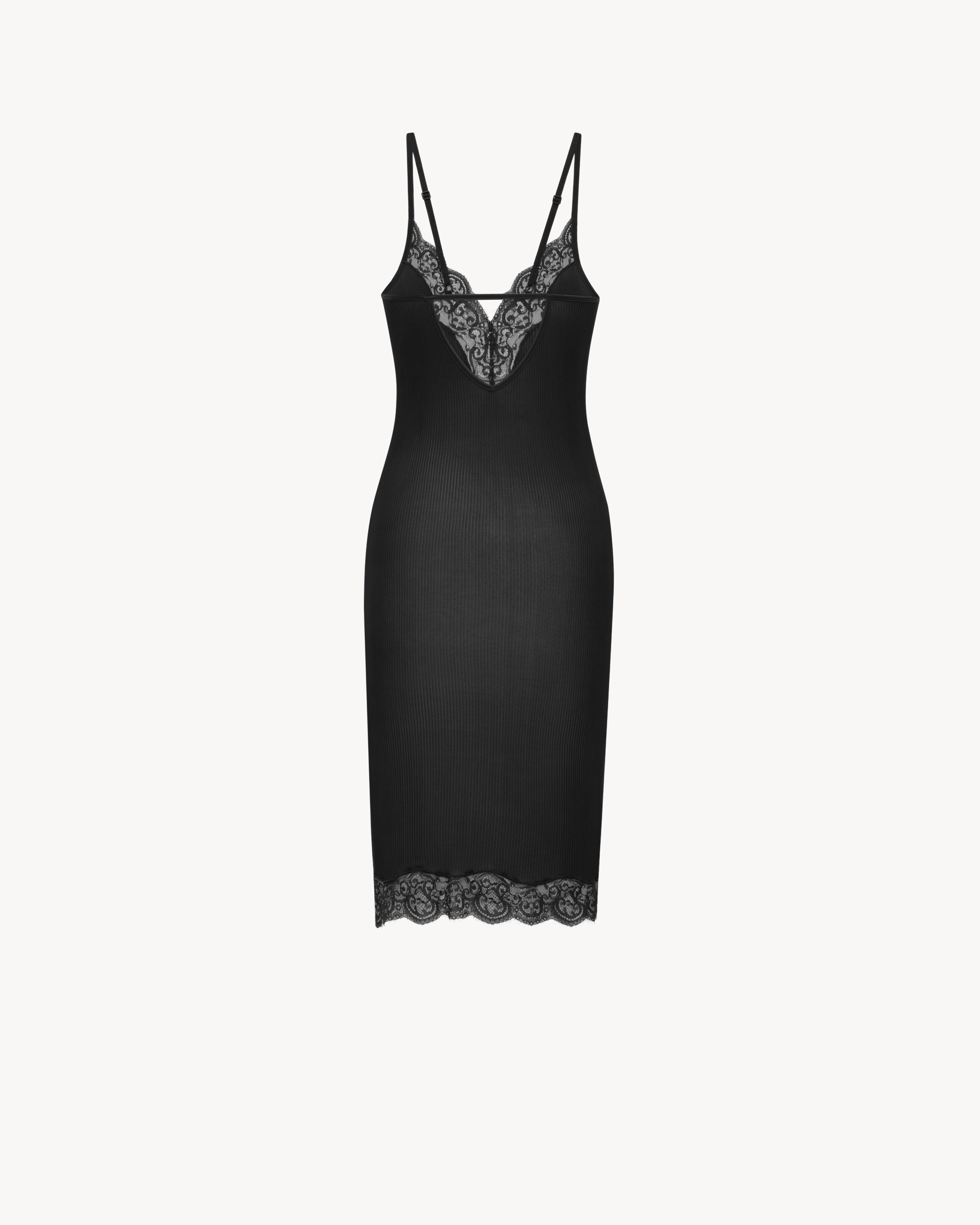 laced slip dress in silk jersey