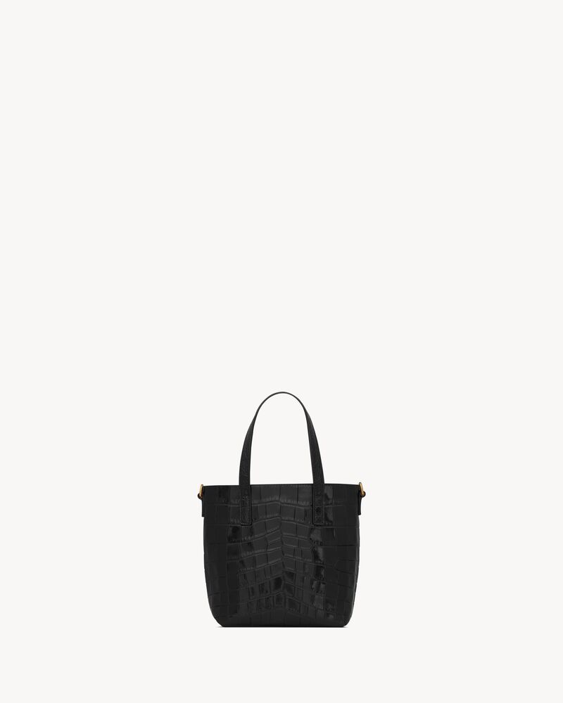 Saint Laurent Toy Micro Croc-Embossed Shopping Tote Bag