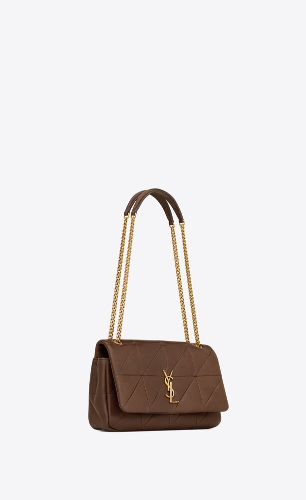 Brown Jamie medium YSL-logo puffer leather shoulder bag, Saint Laurent