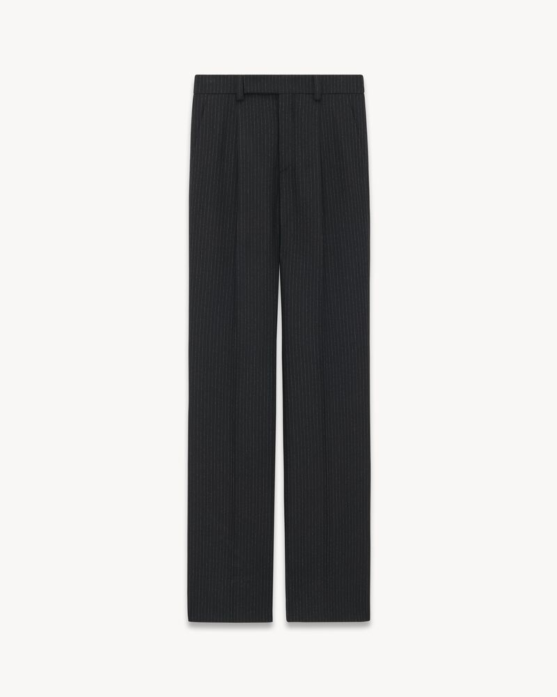 Pantalones de corte acampanado de franela de lana con motivo de rayas de  algodón, Saint Laurent