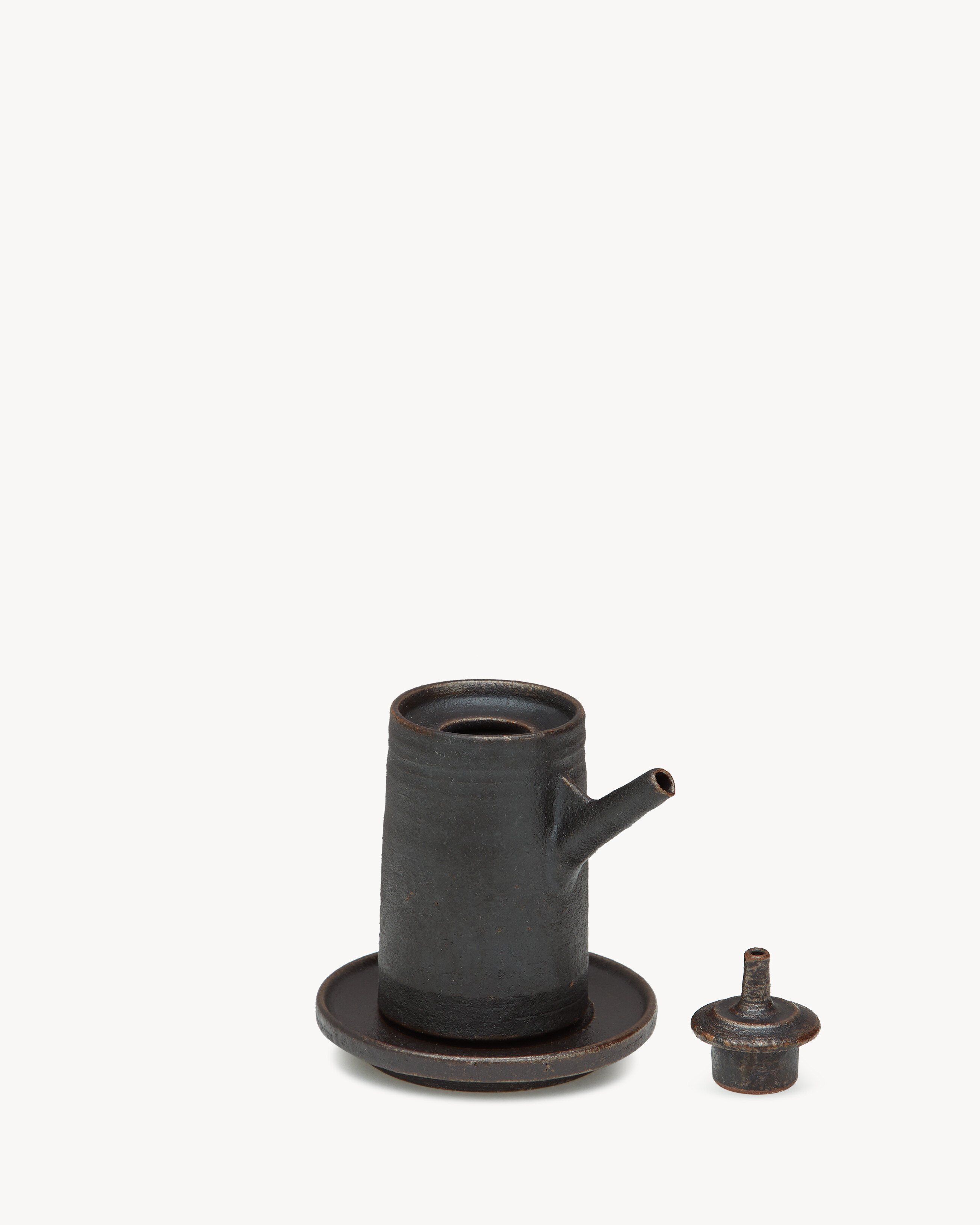 SUSHI PARK ERI TAKANO SOYA SAUCE BOTTLE AND SAUCER IN CERAMIC