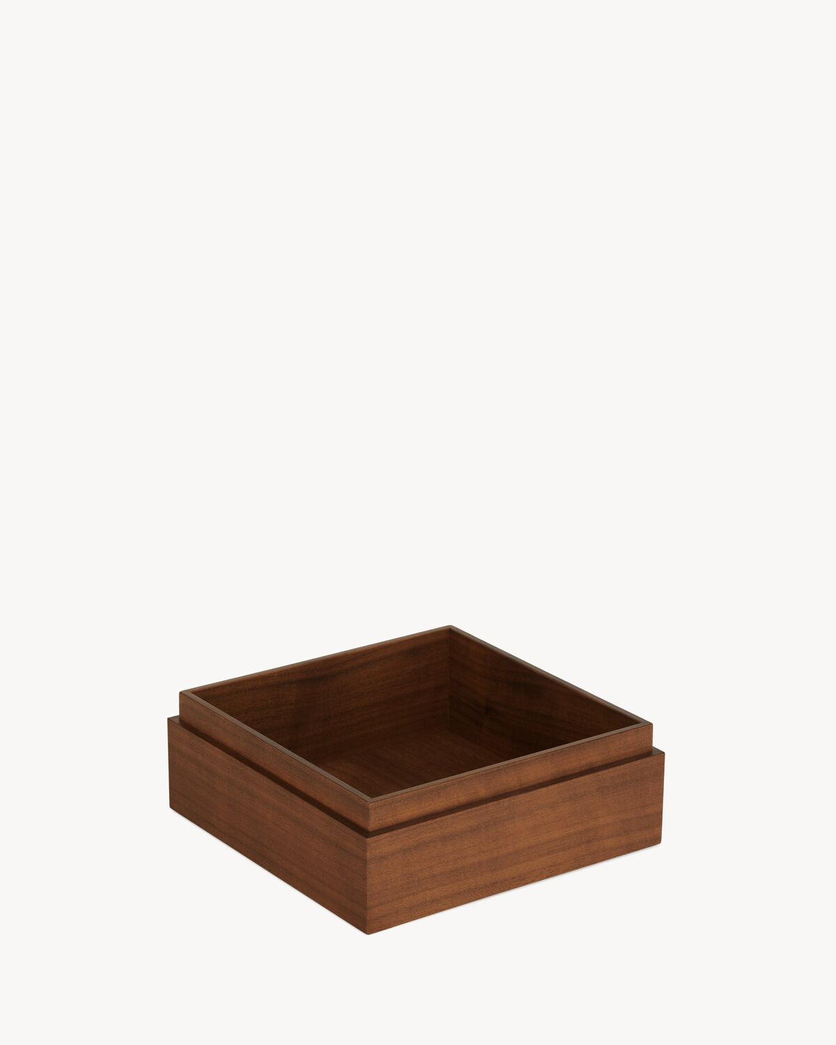 Large Square Box in Wood and Leather