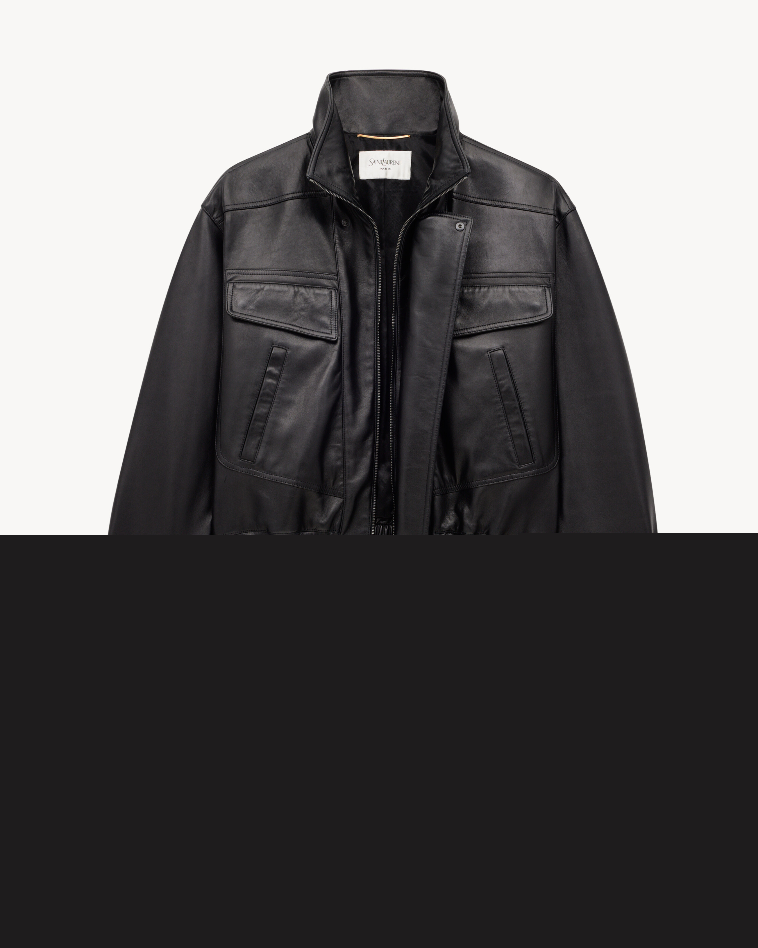 bomber jacket in plunged lambskin