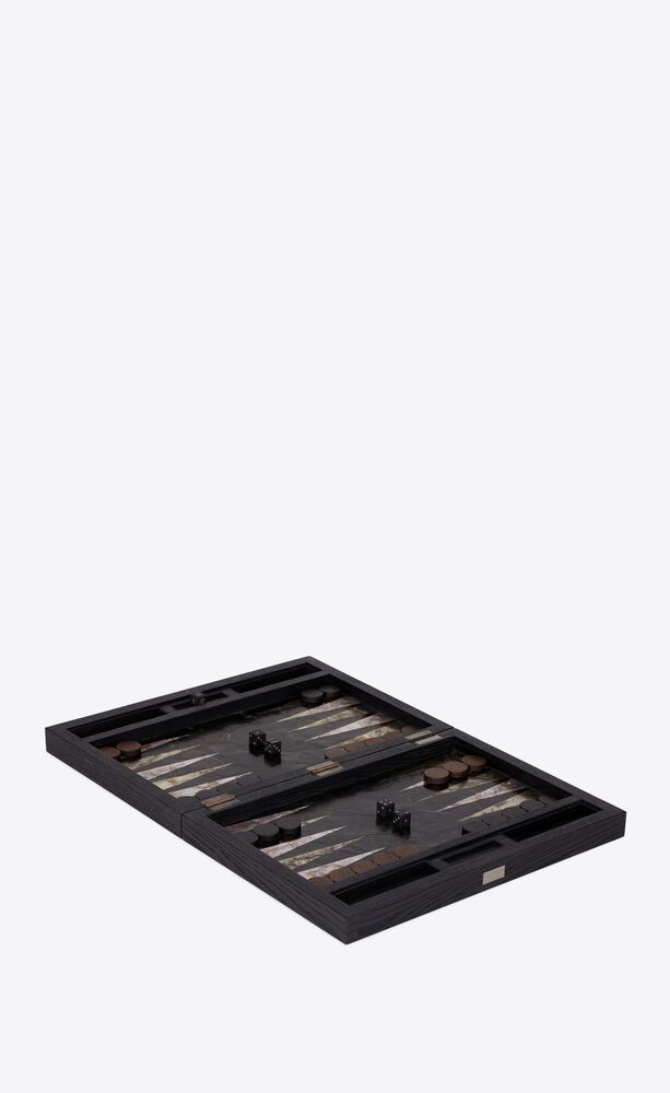 backgammon set in wood and mica