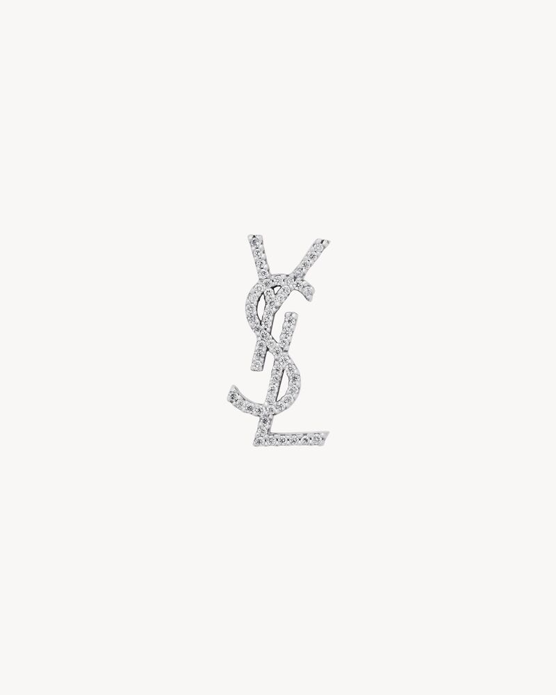 Puce d’oreille Cassandre en or GRIS 18 carats et diamants