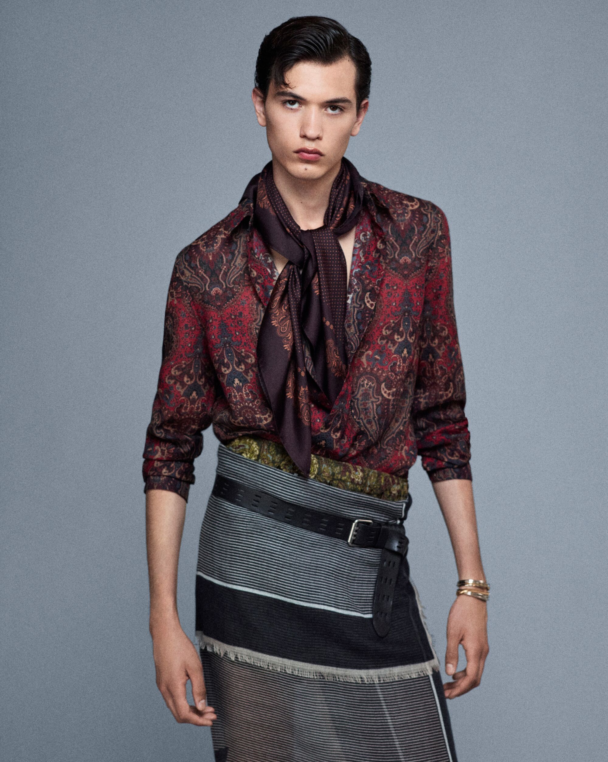 shirt in paisley wool
