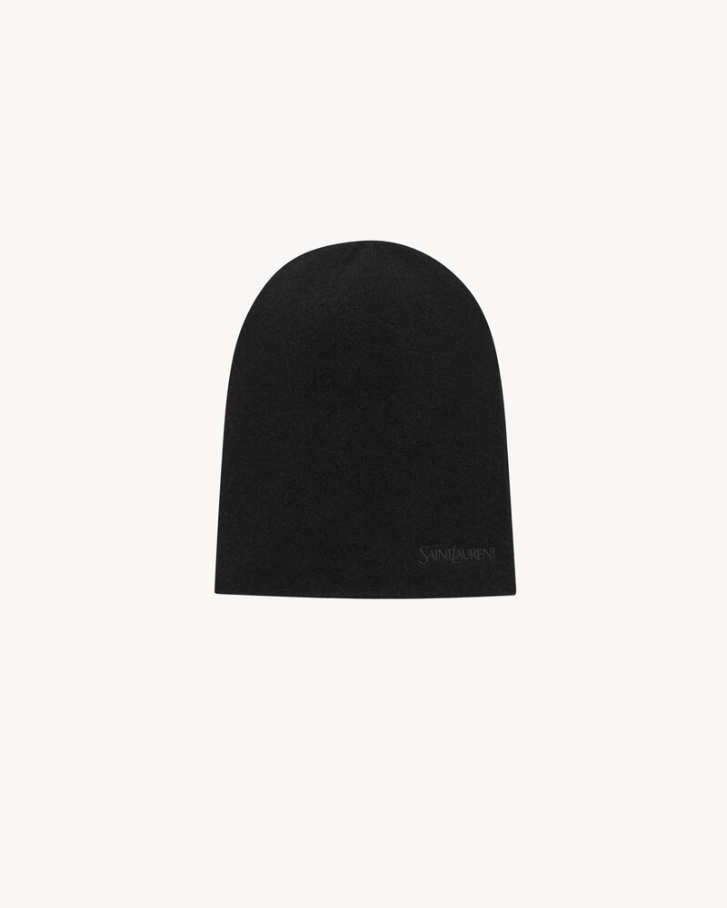 Gorro de cachemira con bordado Saint Laurent