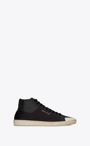 court classic sl/39 mid-top sneakers in smooth leather and satin crepe
