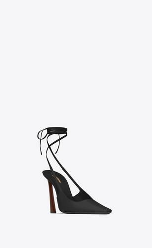 blade slingback pumps in smooth leather