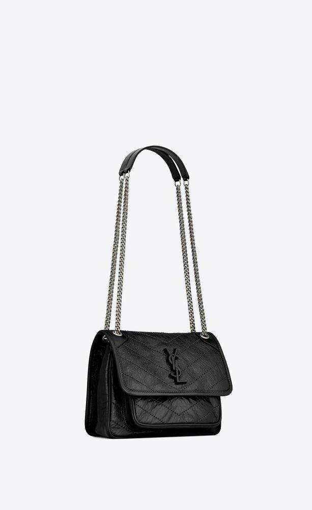 niki baby chain bag in crinkled vintage leather