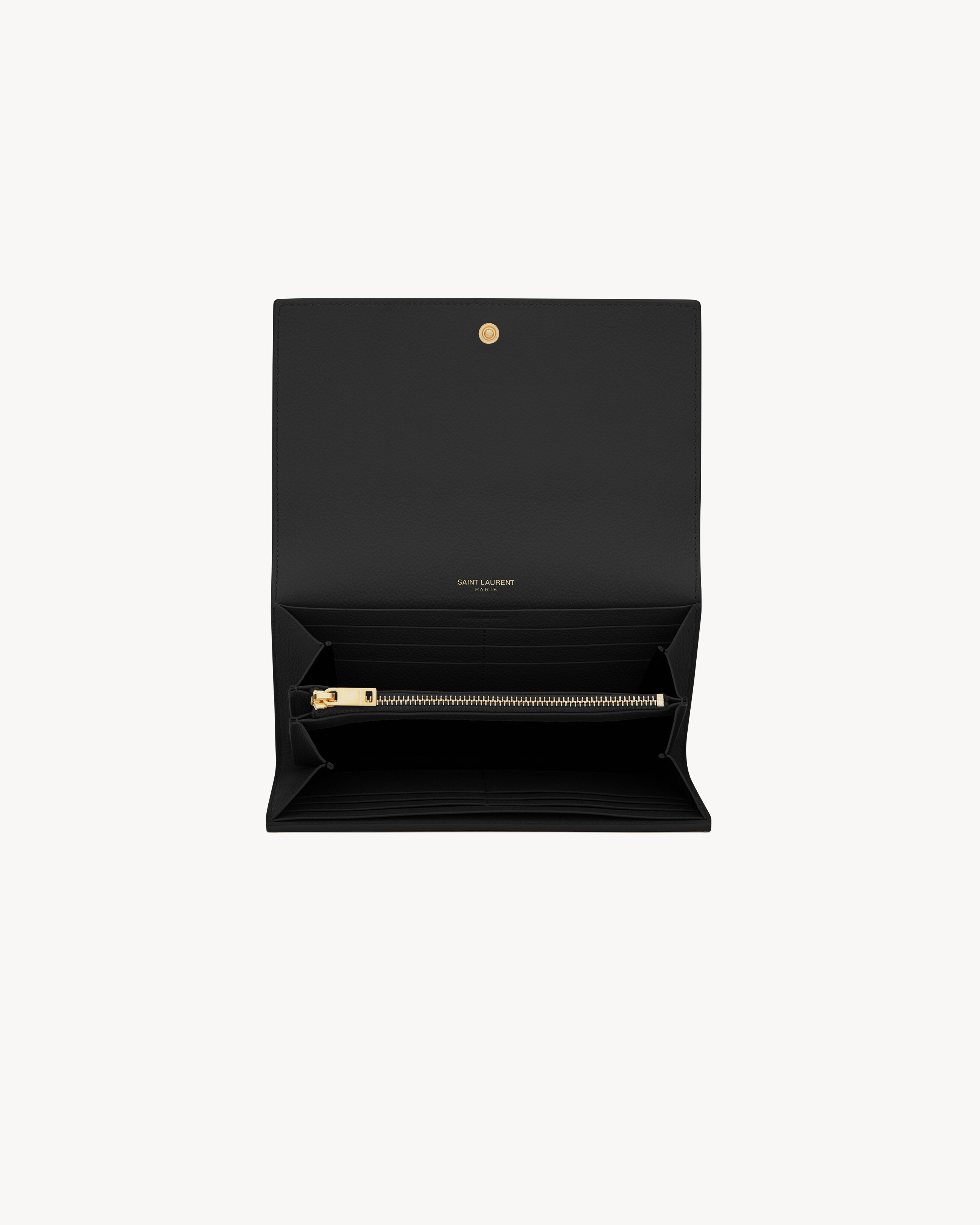 YSL LINE large flap wallet in grained leather