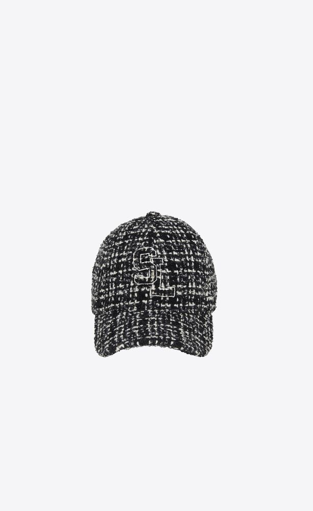 sl baseball cap in checked tweed wool