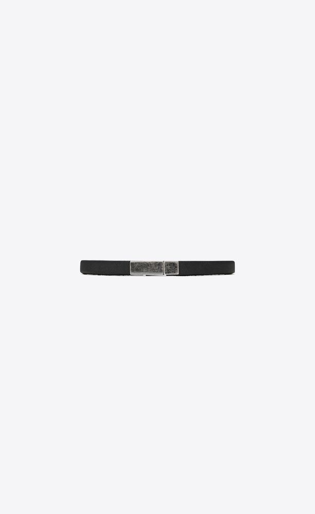 サンローラン IDプレート レザー ブレスレット M ブラック aq8774カラーブラック