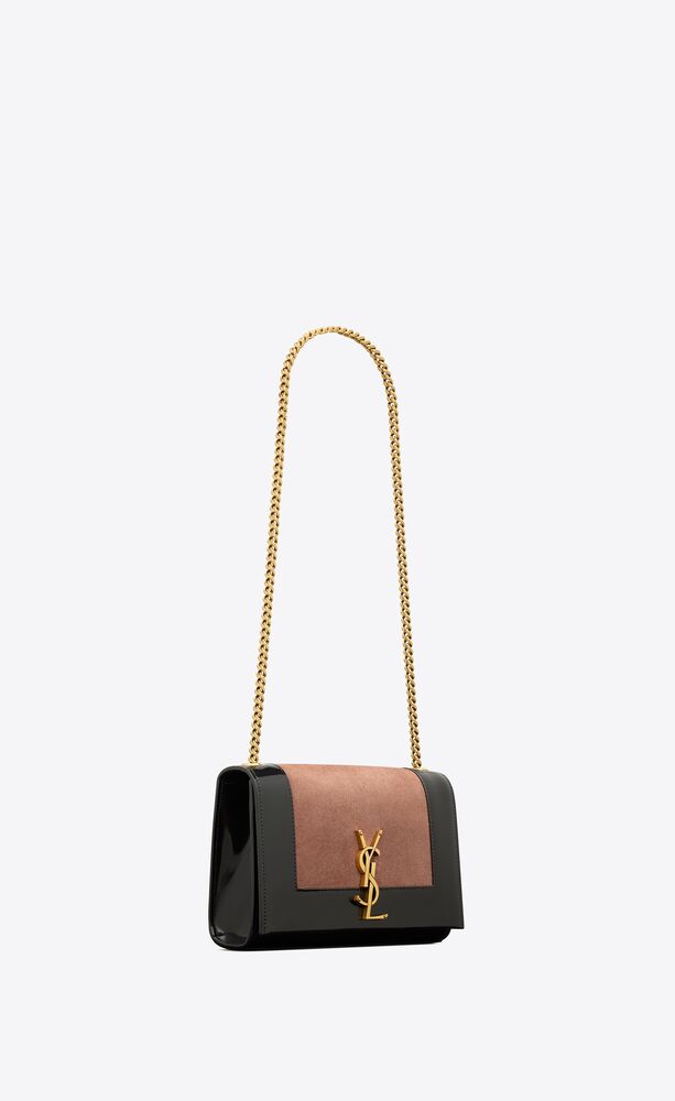 Saint Laurent Black Small Monogram Kate Tassel Heart Bag