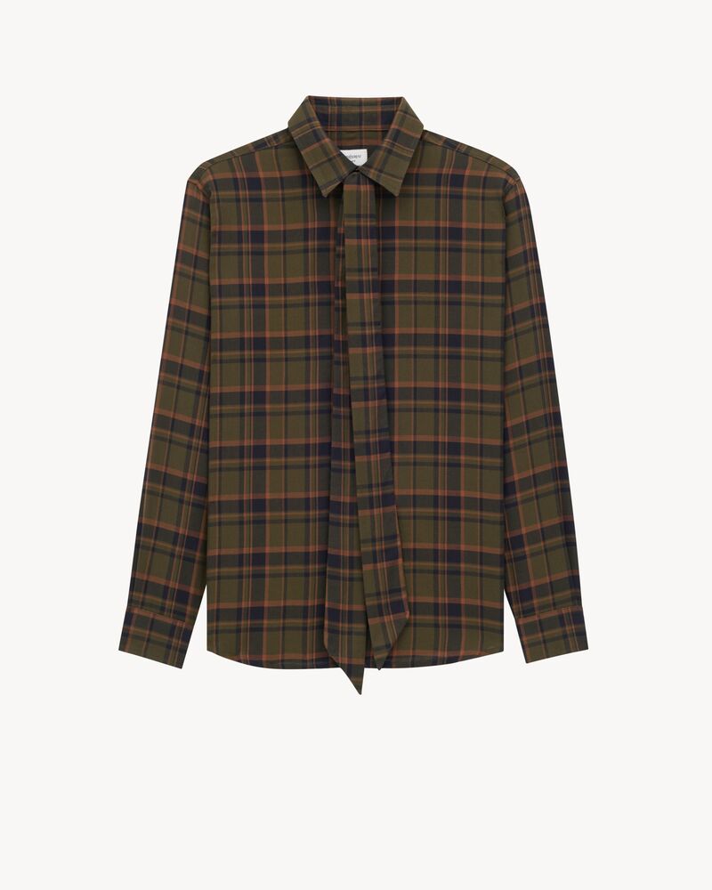 CASSANRE lavallière shirt in cotton plaid