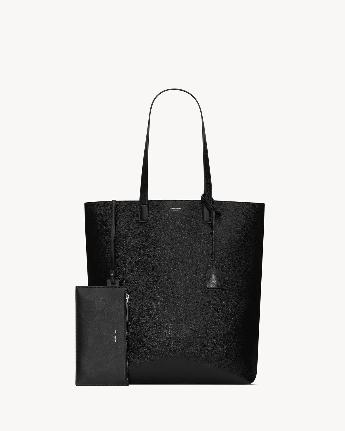 BOLD SHOPPING BAG IN COATED CRINKLED LEATHER