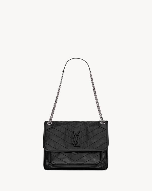 NIKI MEDIUM IN VINTAGE LEATHER in Black Saint Laurent YSL EN-ES