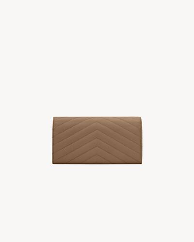 cassandre matelassé large flap wallet in grain de poudre embossed leather