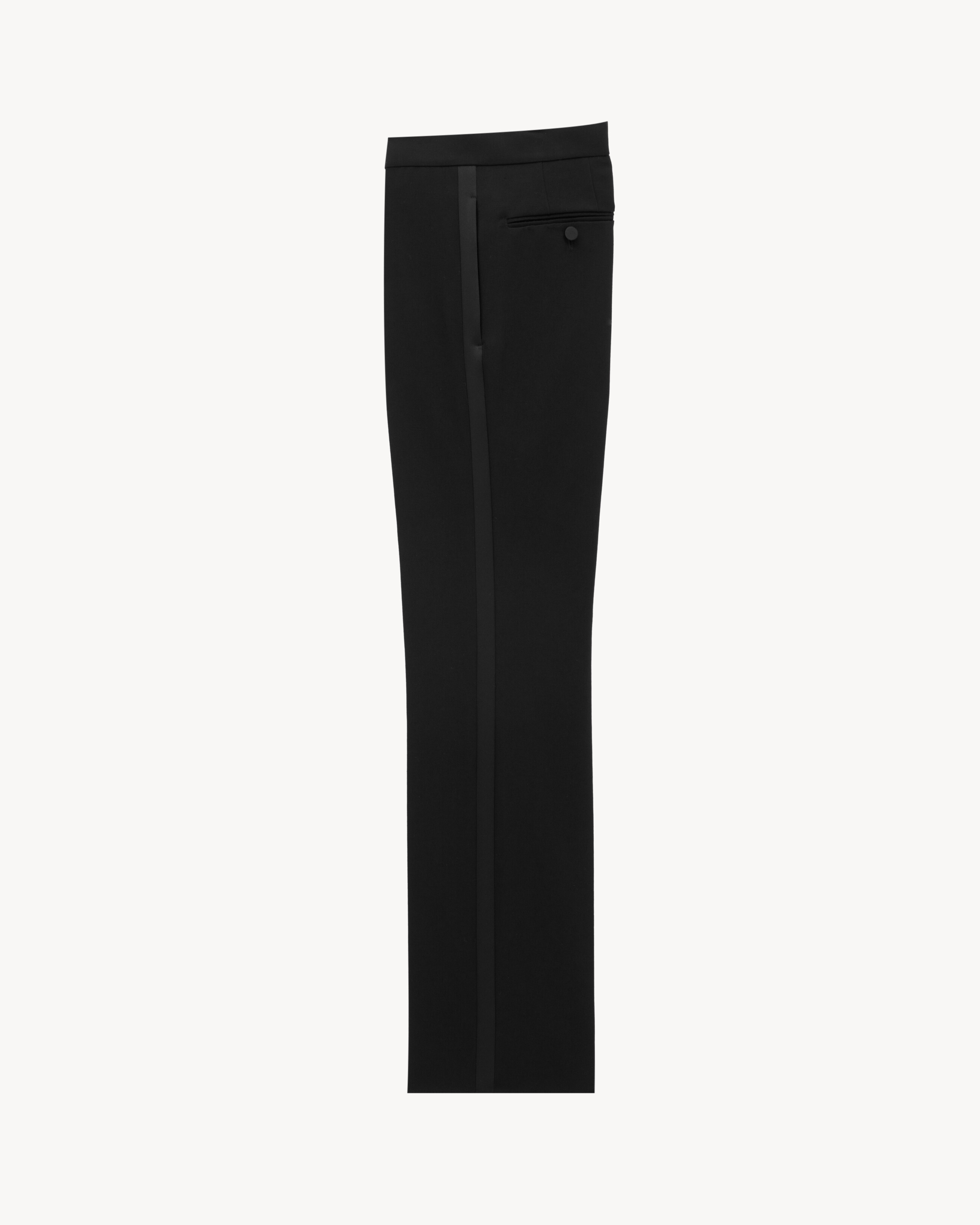 Pantaloni smoking dritti in grain de poudre