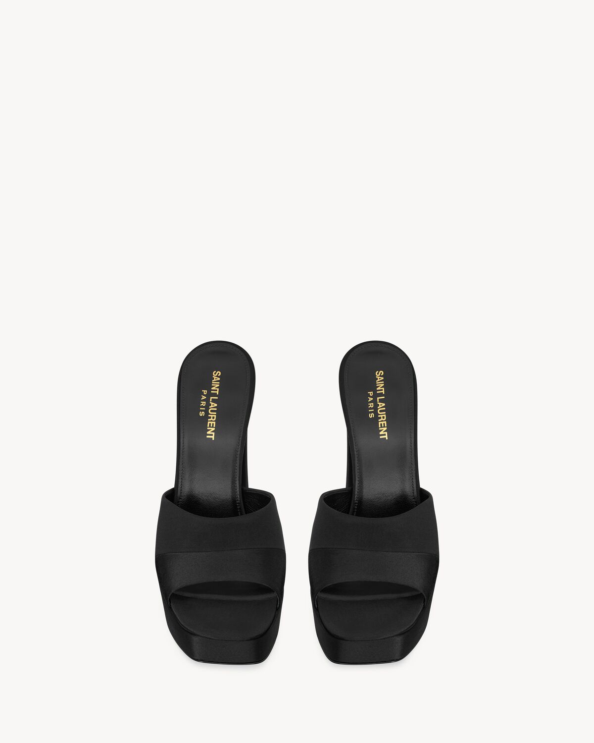 boogie platform mules in satin crepe