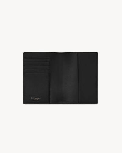 Saint Laurent Men's Tiny Cassandre Croc-Embossed Leather Passport Case