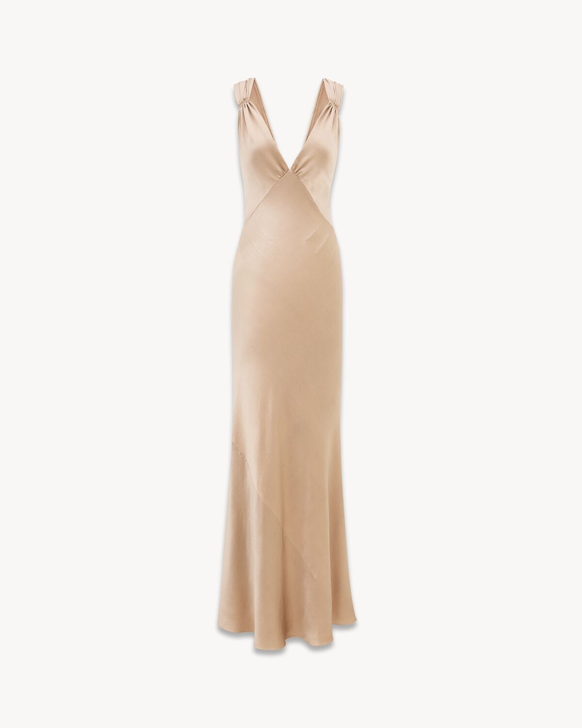 Cross-Back Dress in Silk Satin