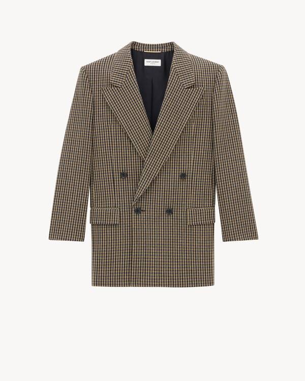 Jacket in Vichy Wool | Saint Laurent | YSL FI