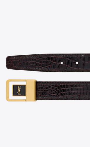 la 66 buckle belt in crocodile-embossed leather