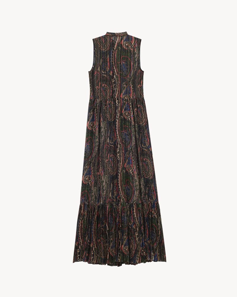 lavallière dress in lurex paisley silk